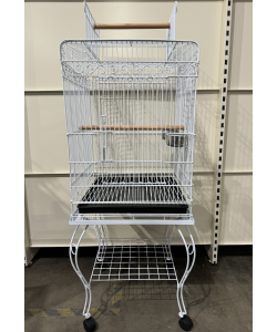 Parrot-Supplies Hawaii Parrot Cage With Stand White